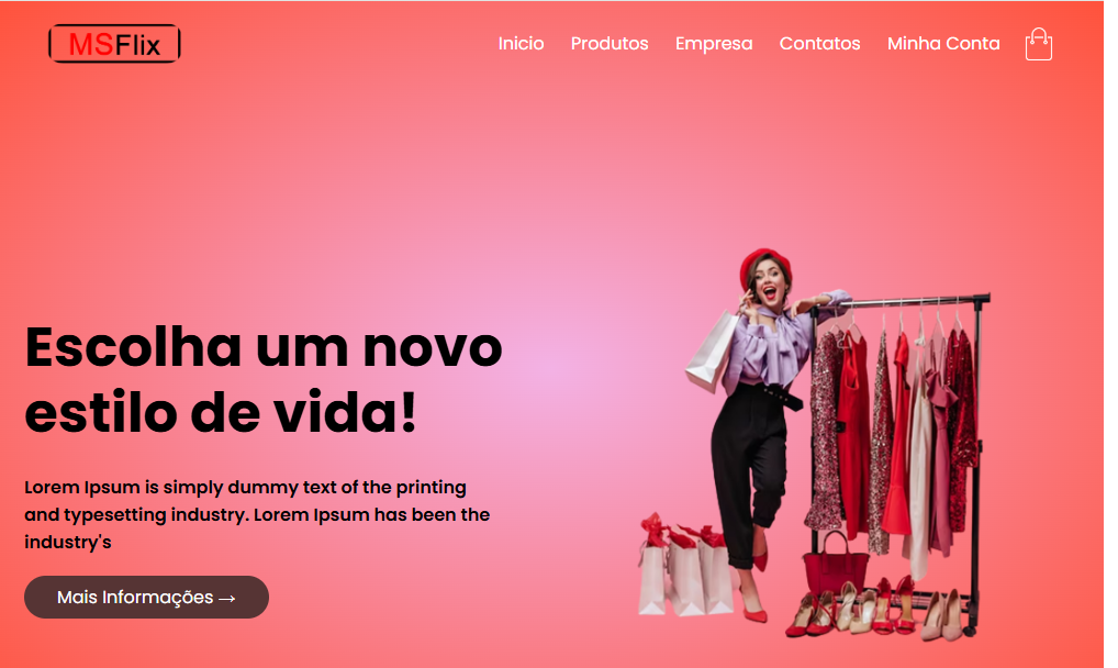 Tela de e-commerce moderno com design responsivo mostrando produtos em grid, carrinho de compras e interface limpa em tons azuis